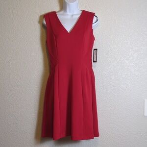 Worthington cherry cordial a line sleeveless v neck mini business casual dress